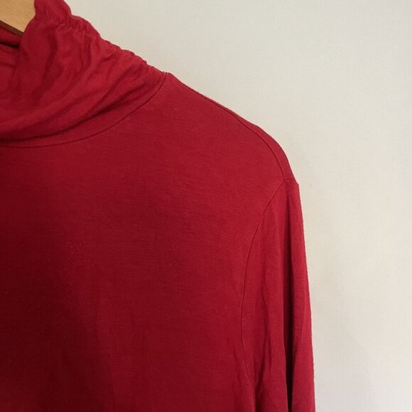Chico's red turtleneck sweater long sleeves winter fall comfortable style size 2 - Picture 2 of 6